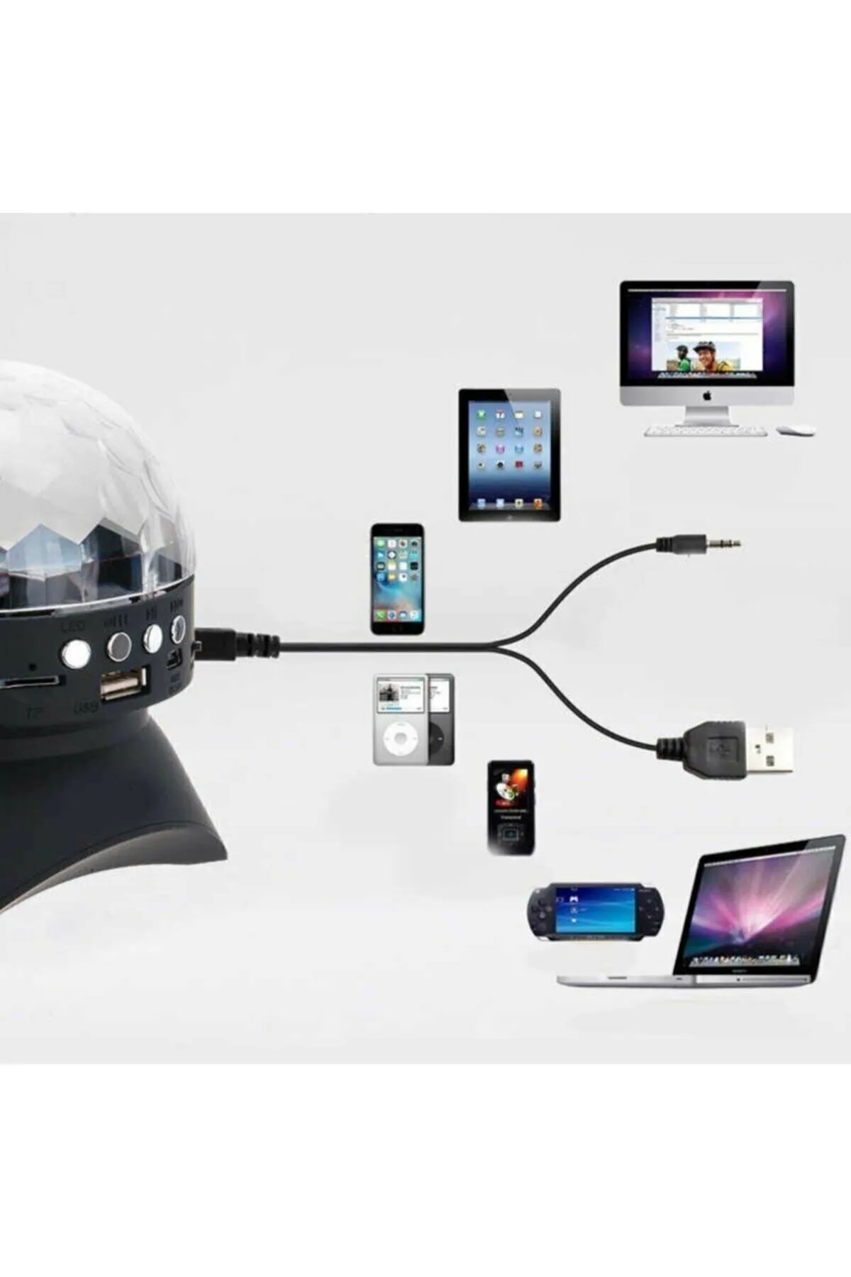 Bluetooth Hoparlör SD+USB Gece Lambası Disko Led Küçük Bluetooth Hoparlör SD+USB Gece Lambası Disko Led Küçük