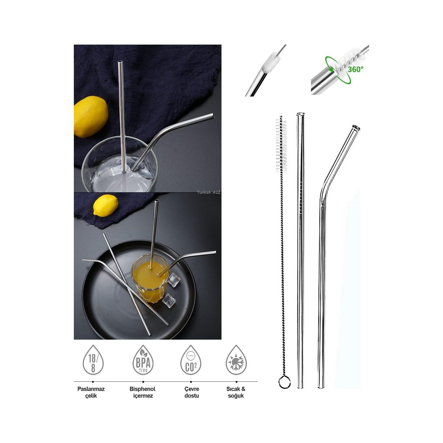 2 Li Metal Pipet + Temizlik Fırçası