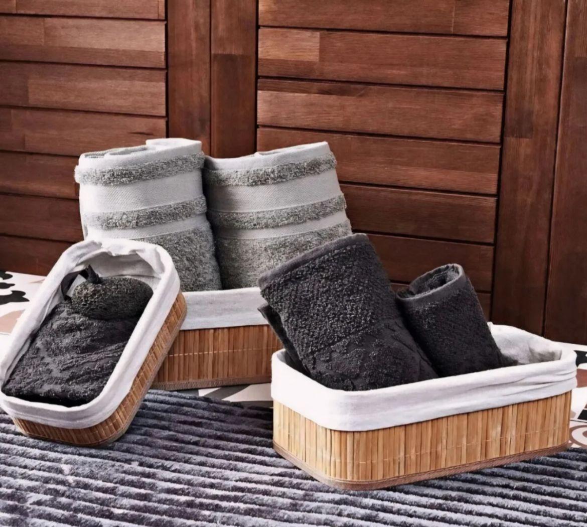 3 Lü  Bambu Çok Amaçlı Sepet