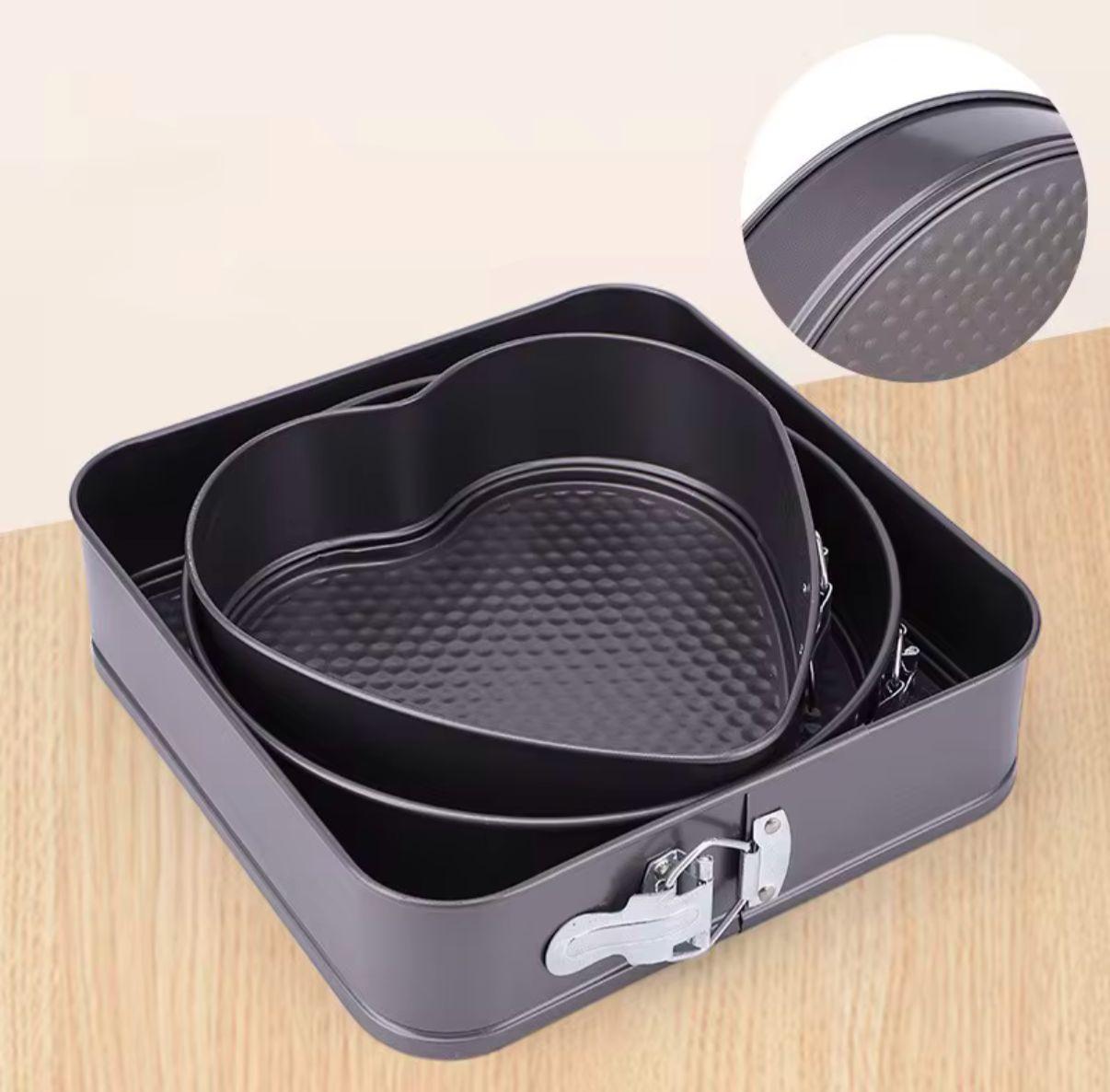 3 Lü Metal Kek Kalıbı Kelepçeli