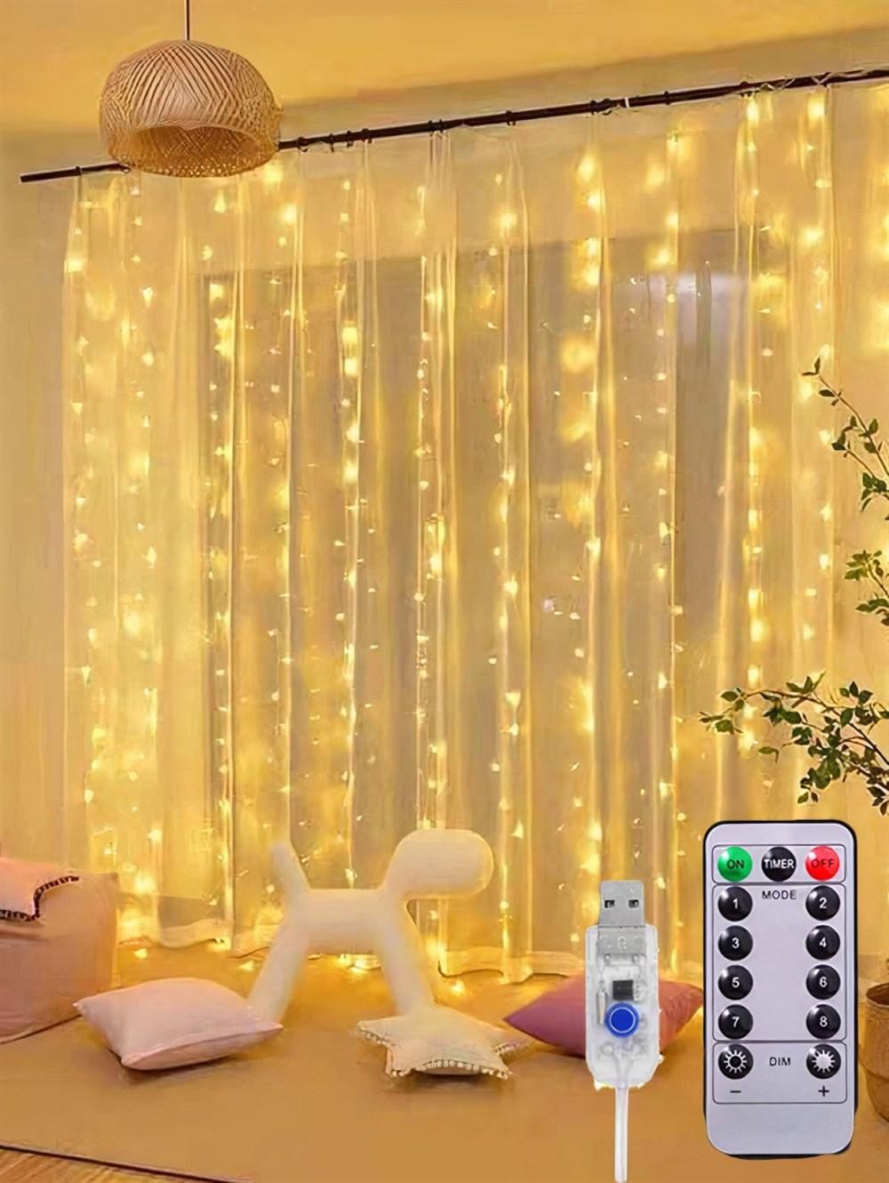 3x2 Perde Led Animasyonlu Gün Işığı USB