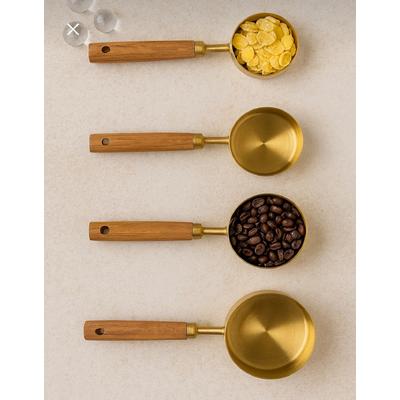 4 Lü Ölçü Kaşığı Bambu Saplı Büyük *48