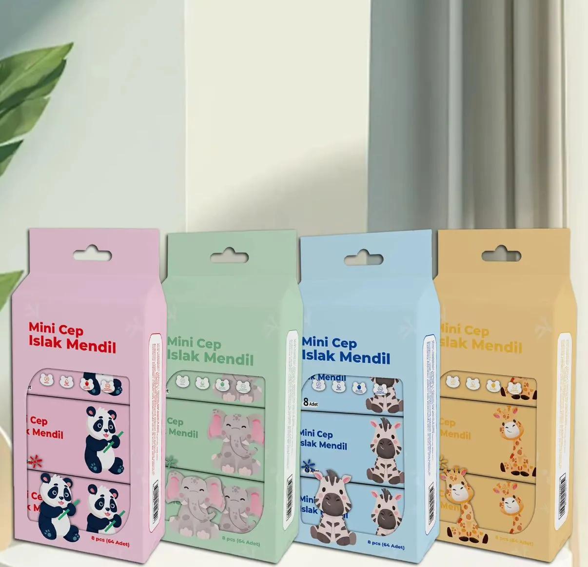 8 Li Mini Paket Cep Islak Mendil *60