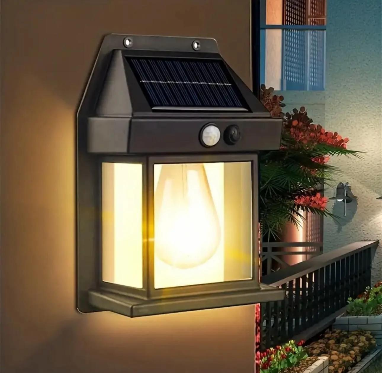Ampül Moldel Solar Duvar Lambası Dış Cephe