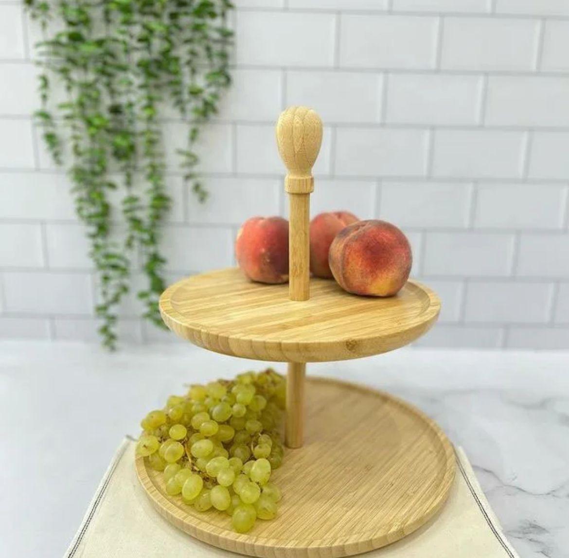 Bambu 2 Katlı Şekerlik Yuvarlak Demonte