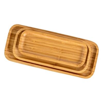 Bambu 3 Lü Dikdörtgen Tabak Set