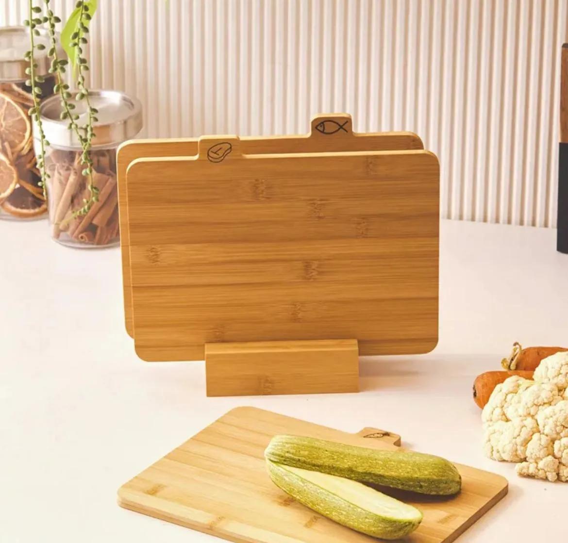 Bambu 3 Lü Stantlı Kesme Tahtası