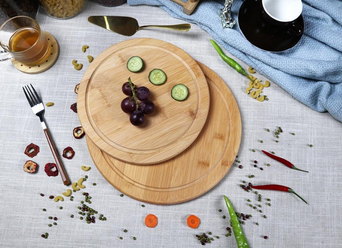 Bambu Altı Dönerli Pizza Sunumluk 35 Cm Büyük