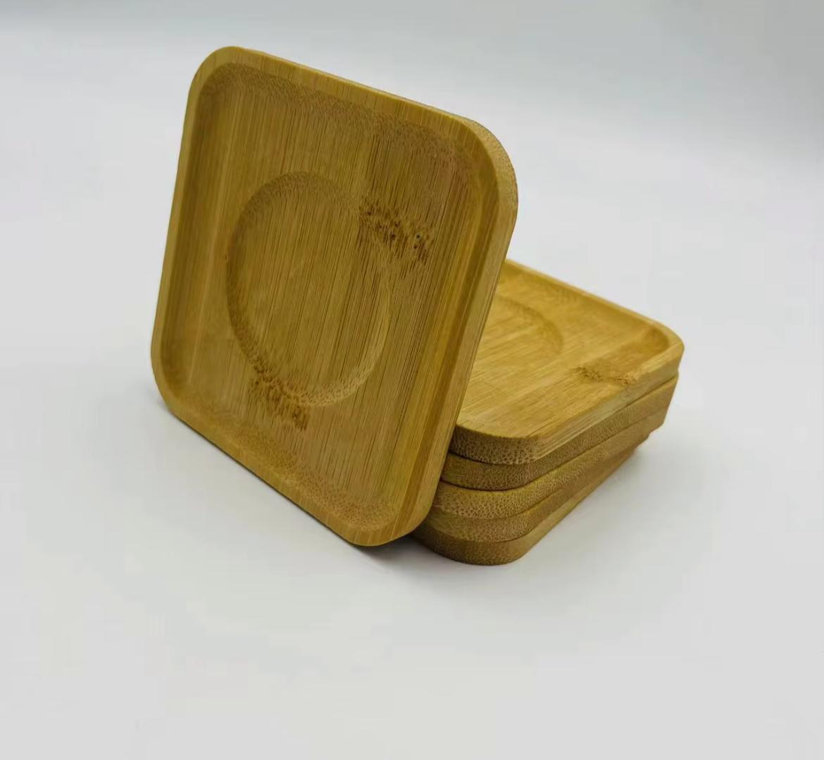 Bambu Çay Tabağı Altlığı 6 Lı Set Kare