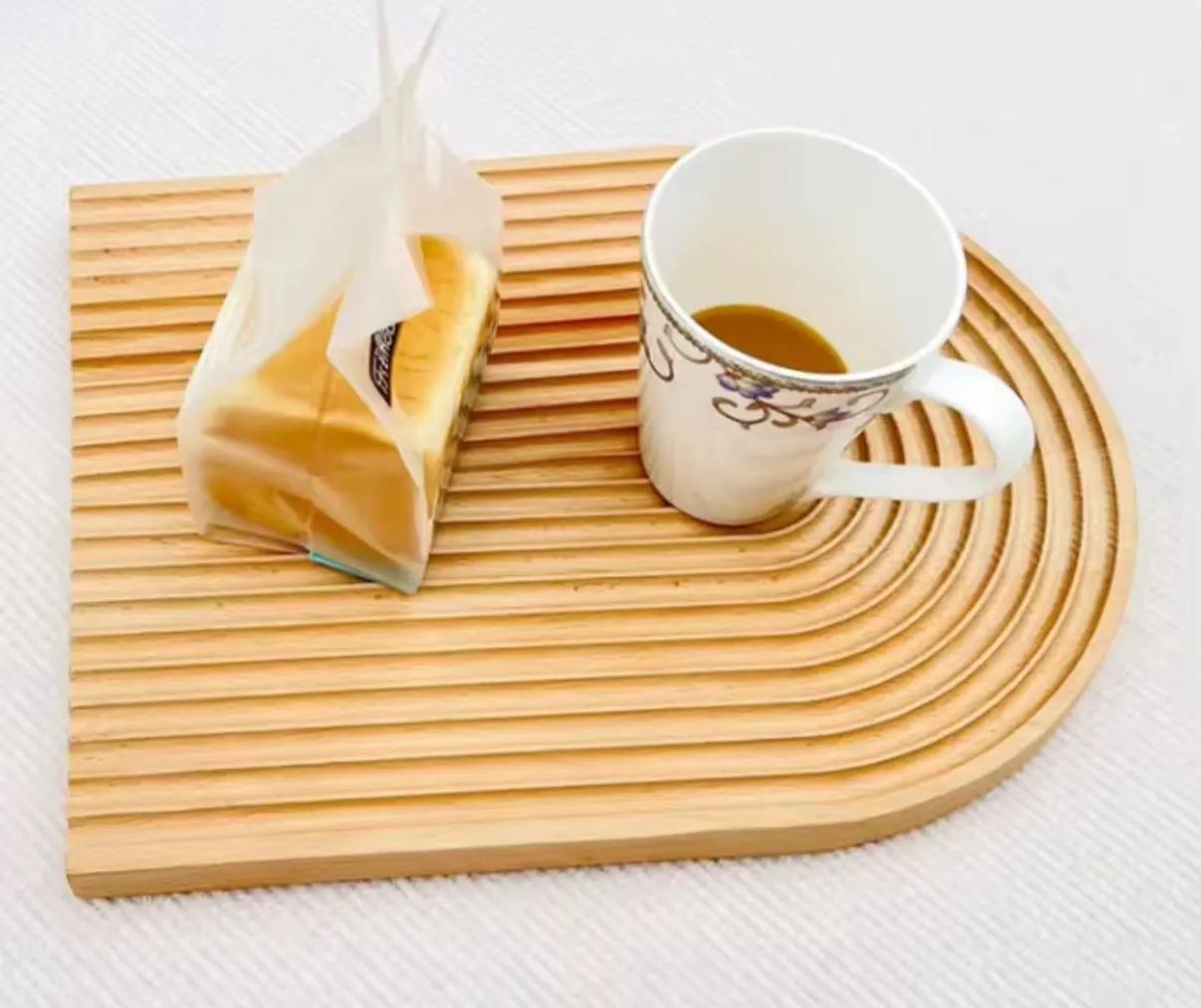 Bambu Çizgili Oval Sunumluk 33x25 *48