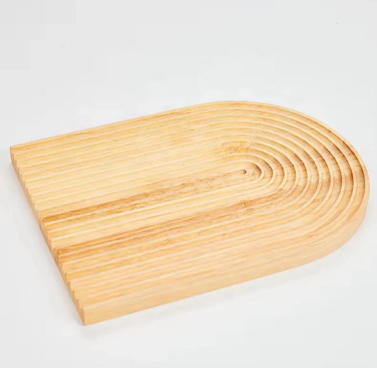 Bambu Çizgili Oval Sunumluk 33x25 *48