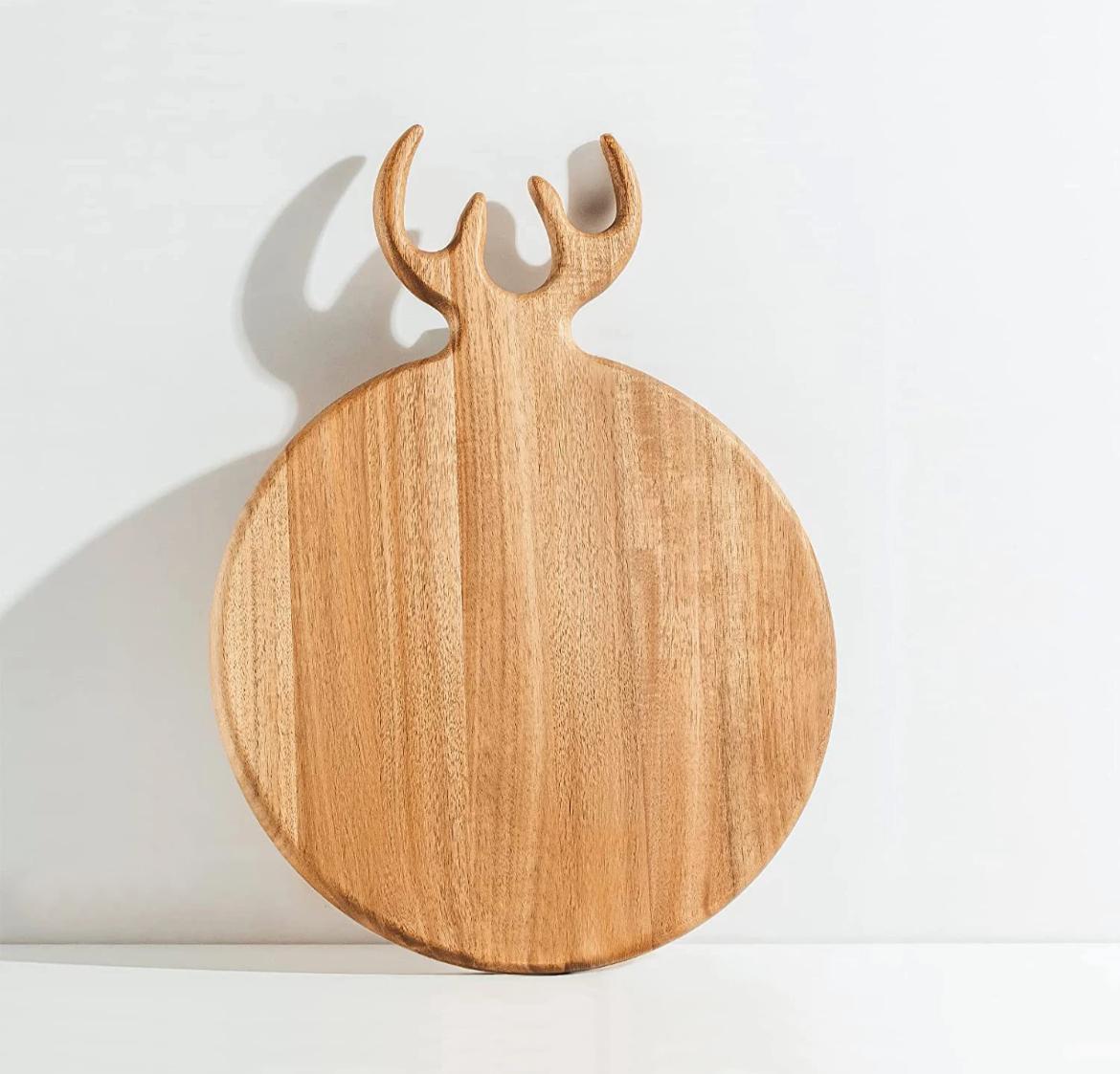 Bambu Geyik Model Kesme Tahtası Yuvarlak