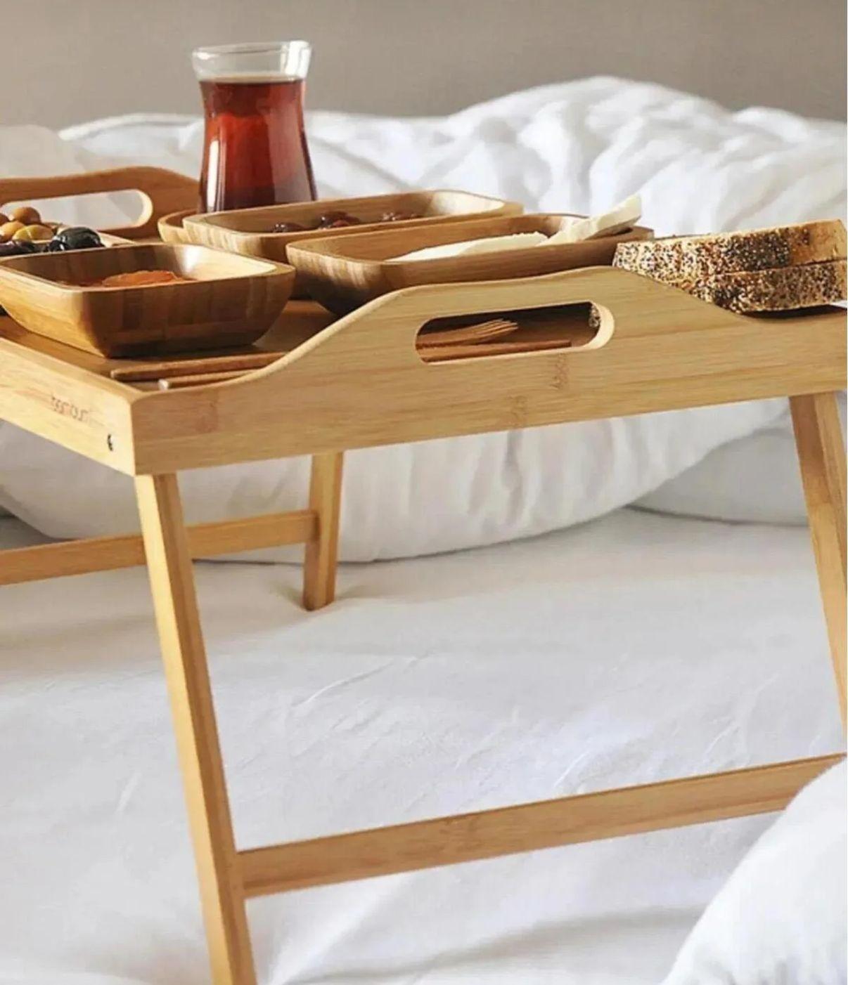 Bambu Kulplu Keyif Tepsisi Ayaklı *12