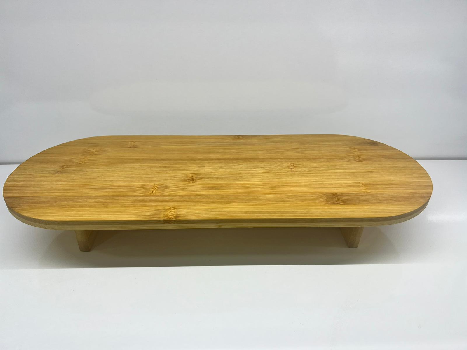 Bambu Sunumluk Ayaklı Oval Büyük Boy 50x20x7