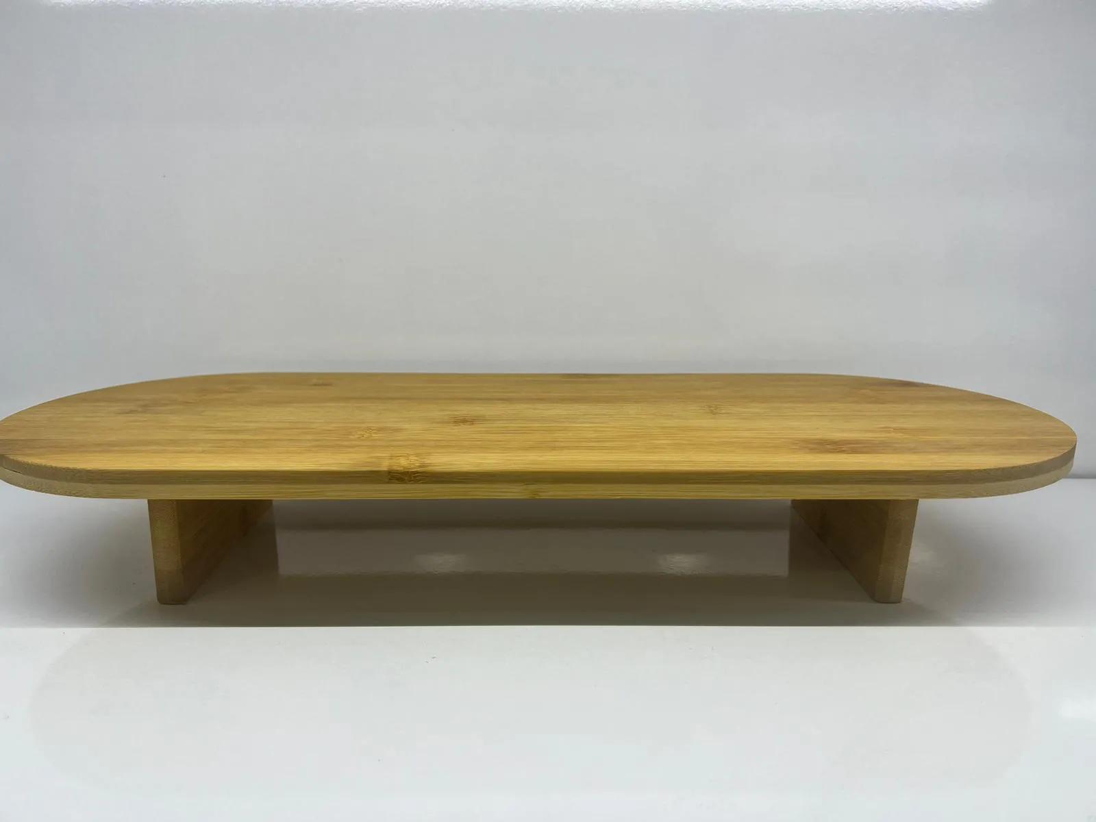 Bambu Sunumluk Ayaklı Oval Büyük Boy 50x20x7