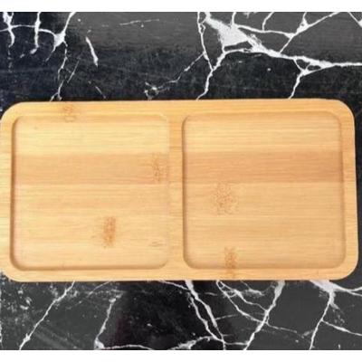 Bambu Yağlık Altlığı Kare 2 Bölmeli