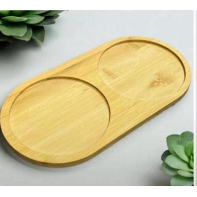 Bambu Yağlık Altlığı Oval 2 Bölmeli