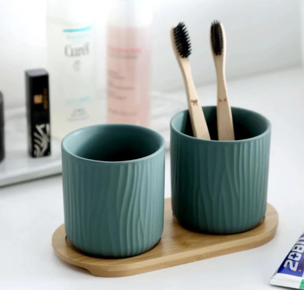 Bambu Yağlık Altlığı Oval 2 Bölmeli Küçük Boy