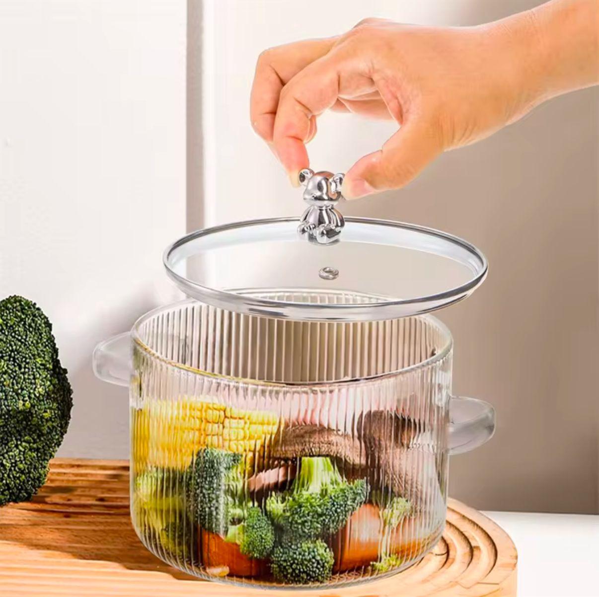 Borasilikat Ayı Model Cam Tencere *24