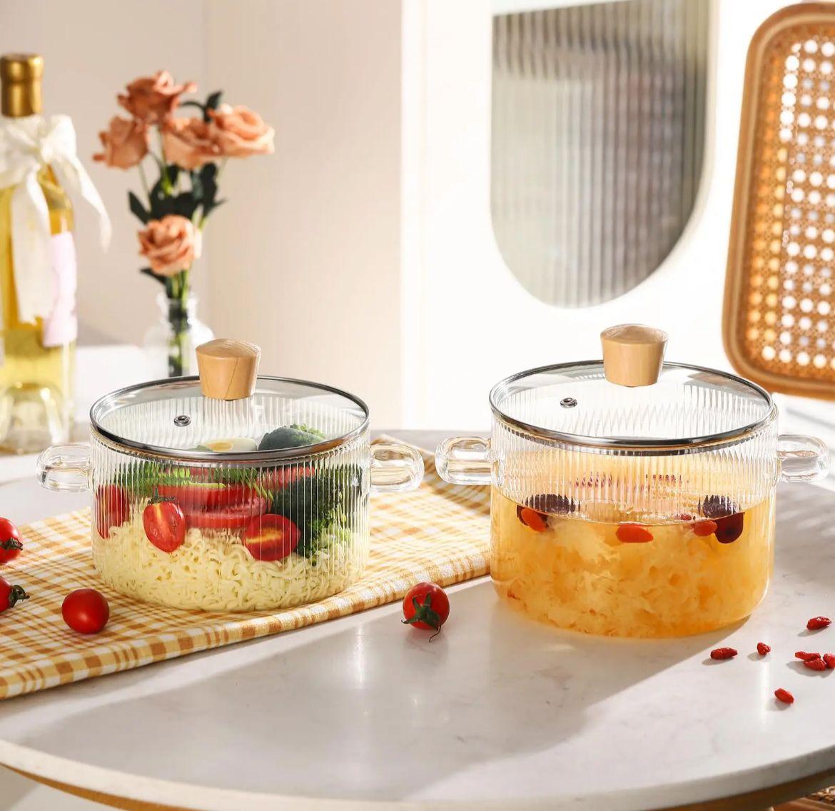 Borasilikat Cam Tencere Bambu Sap 3200 Ml