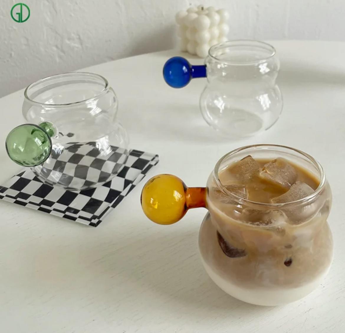 Borasilikat Renkli Kulp Kahve & Çay Bardağı