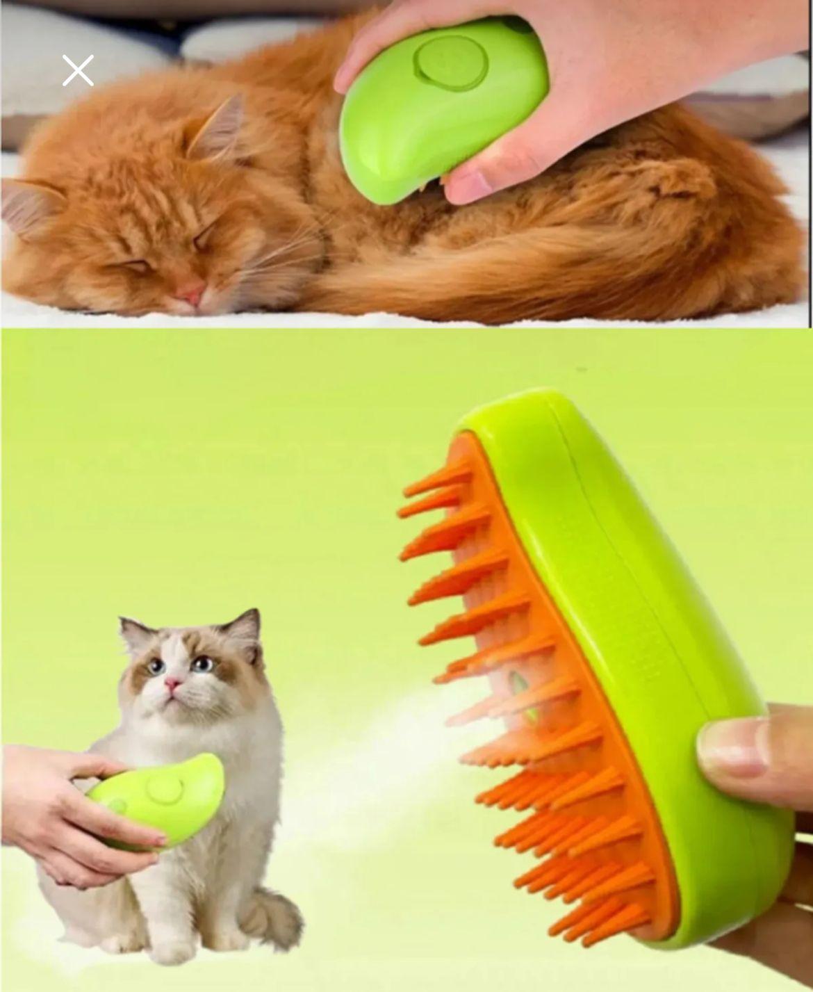 Buharlı Kedi & Köpek Yıkama Fırçası Tarağı Şarjlı Nemlendirici