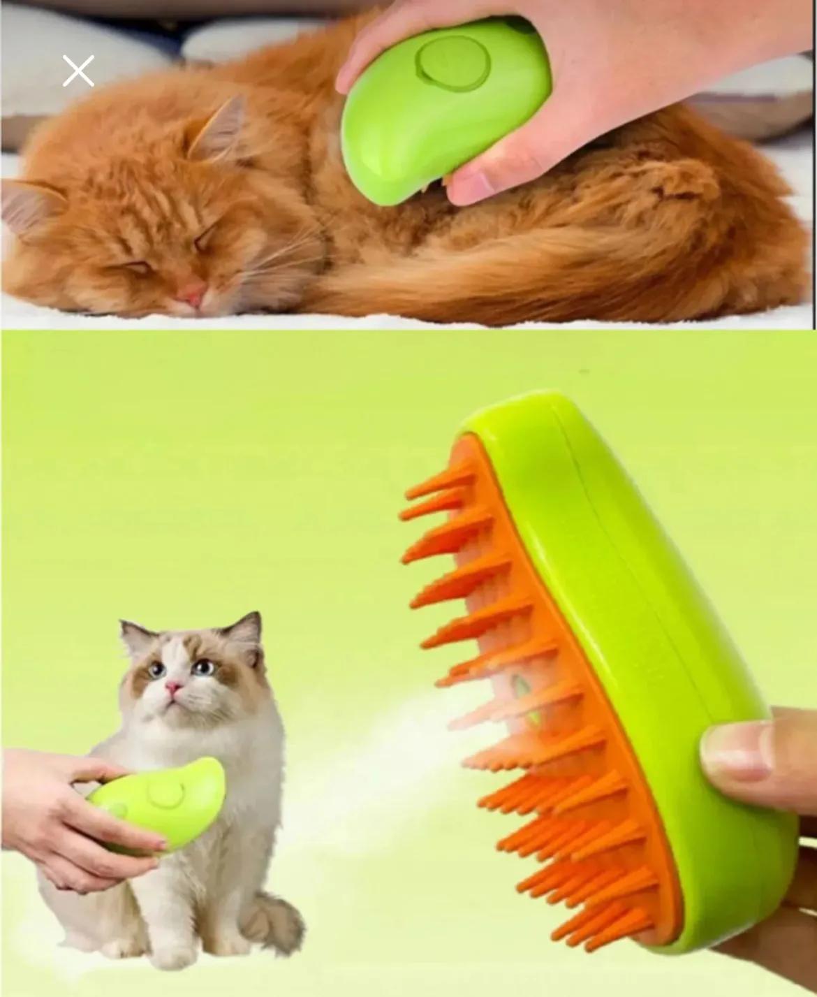 Buharlı Kedi & Köpek Yıkama Fırçası Tarağı Şarjlı Nemlendirici