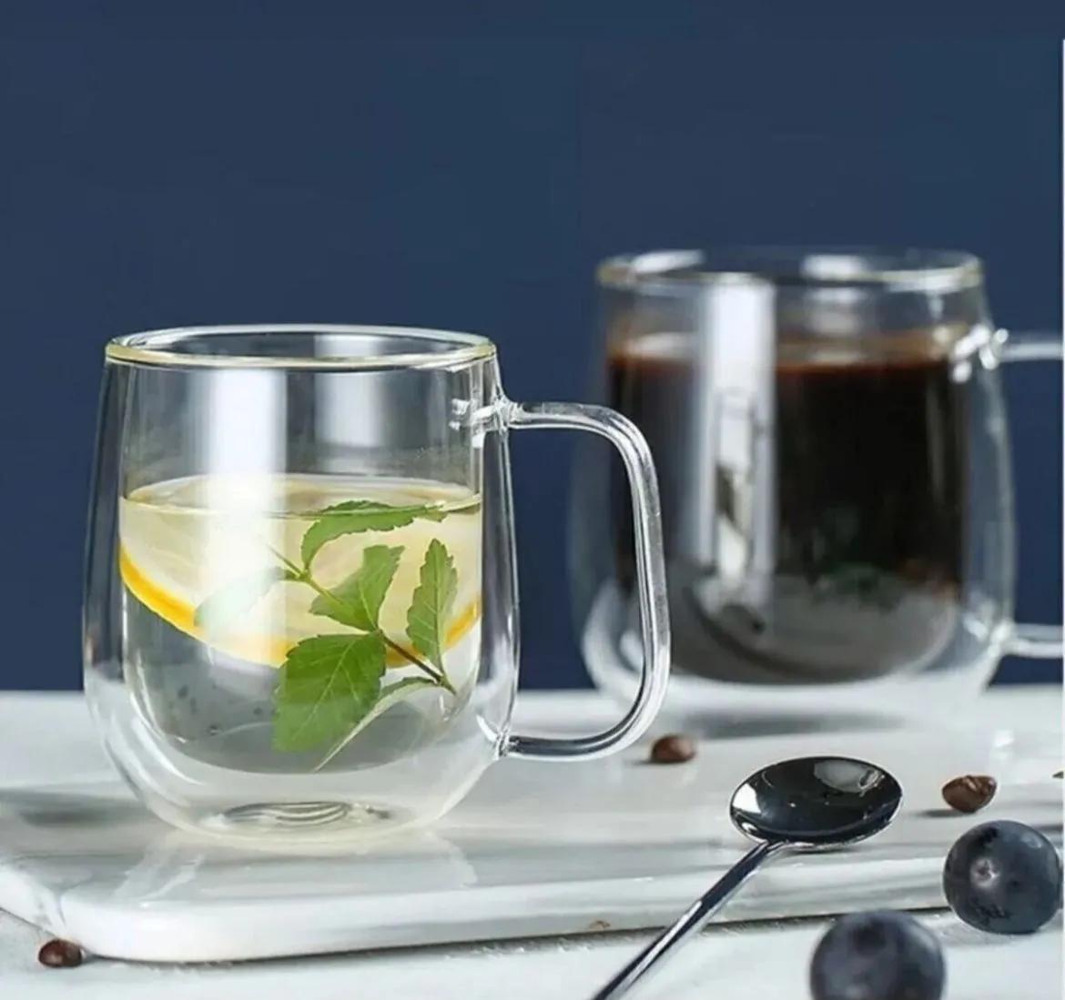 Çift Çidarlı Cam Kupa Bardak 250 Ml