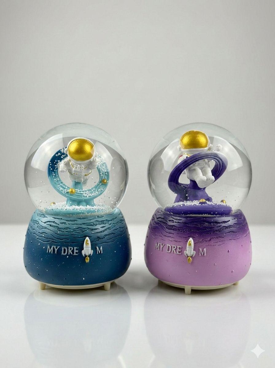 Dekoratif Astronot Figürlü Kar Küresi - Uzay Konseptli Hediye