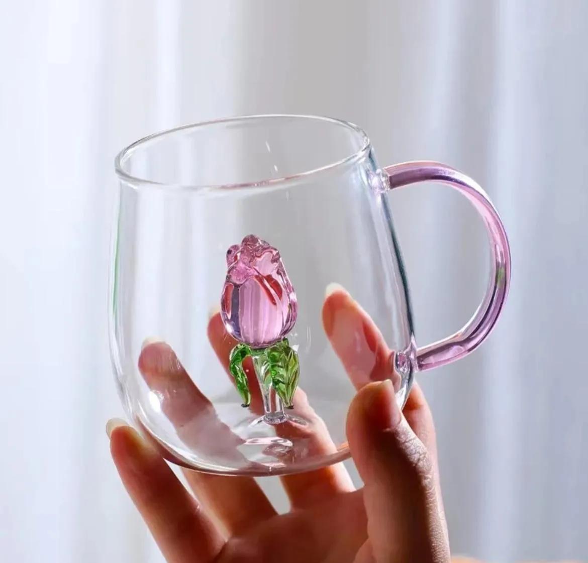 Gül Kulplu Kahve & Çay Bardağı 350 Ml