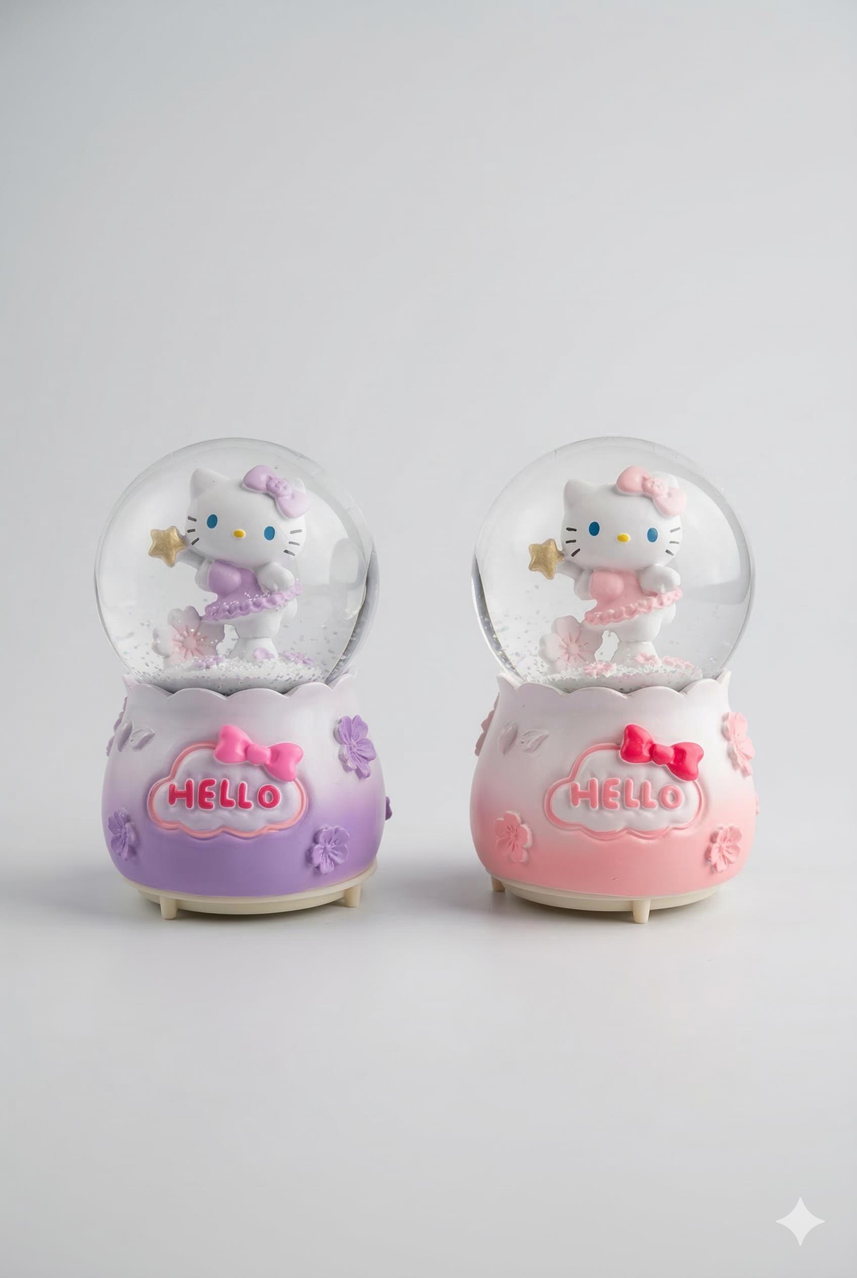 Hello Kitty Temalı Işıklı ve Müzikli Kar Küresi Seti