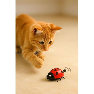 Kedi Oyuncağı Pilli Oynayan Böcek