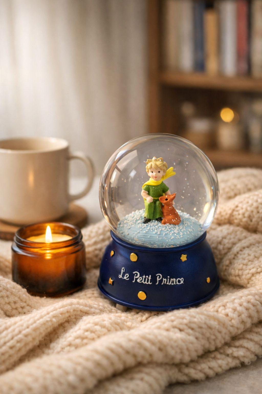 Küçük Prens Kar Küresi – Tilkili Romantik Dekoratif Işıltılı Snow Globe