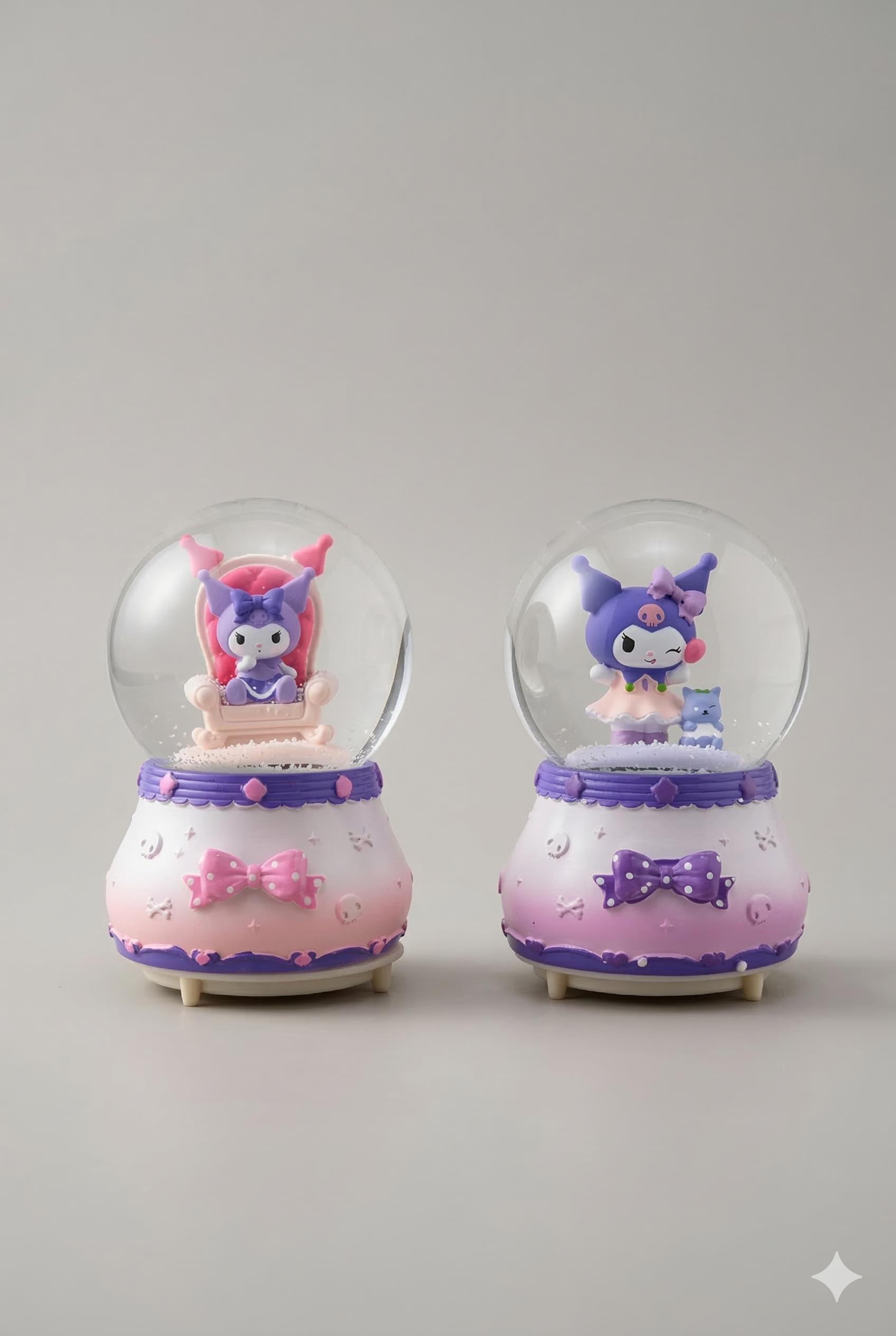 Kuromi Serisi - Işıklı ve Müzikli Kar Küresi Seti