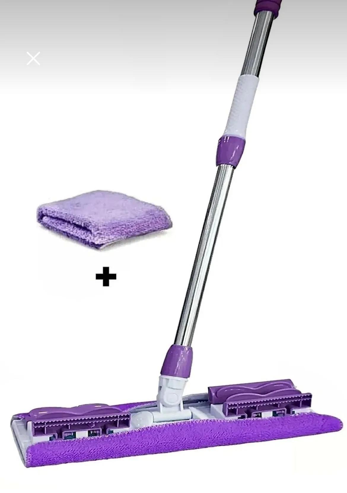 Mandallı Mor Mop Temizlik Mopu Yedek Bezli