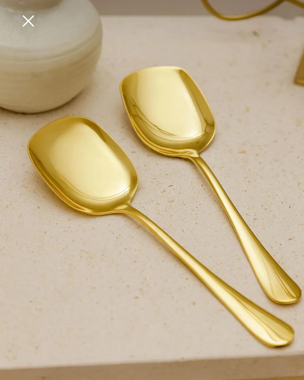 Metal Servis Kaşığı Gold 20 Cm *240