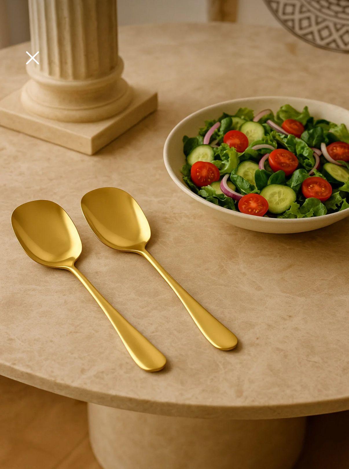 Metal Servis Kaşığı Gold 25 Cm *240