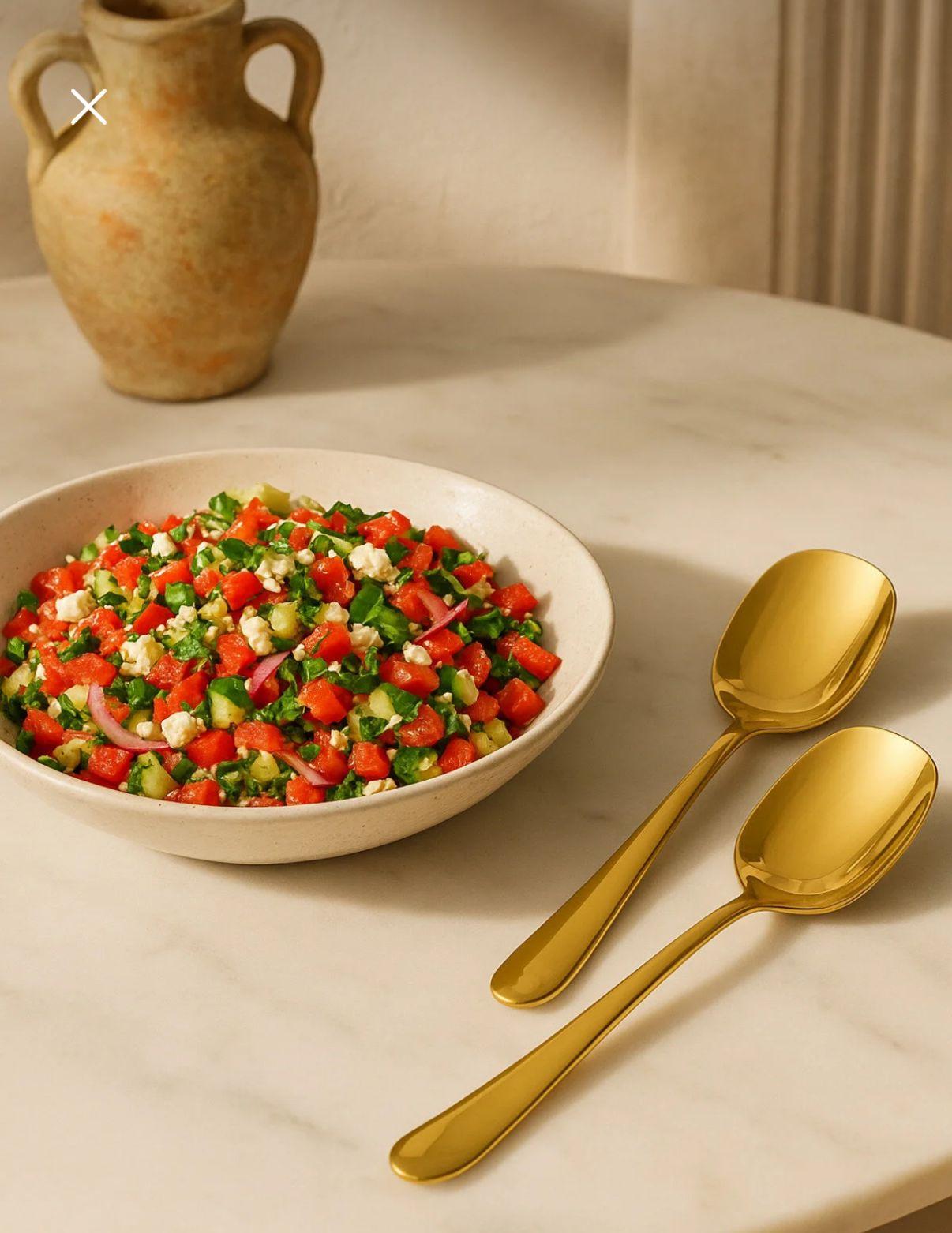 Metal Servis Kaşığı Gold 25 Cm *240