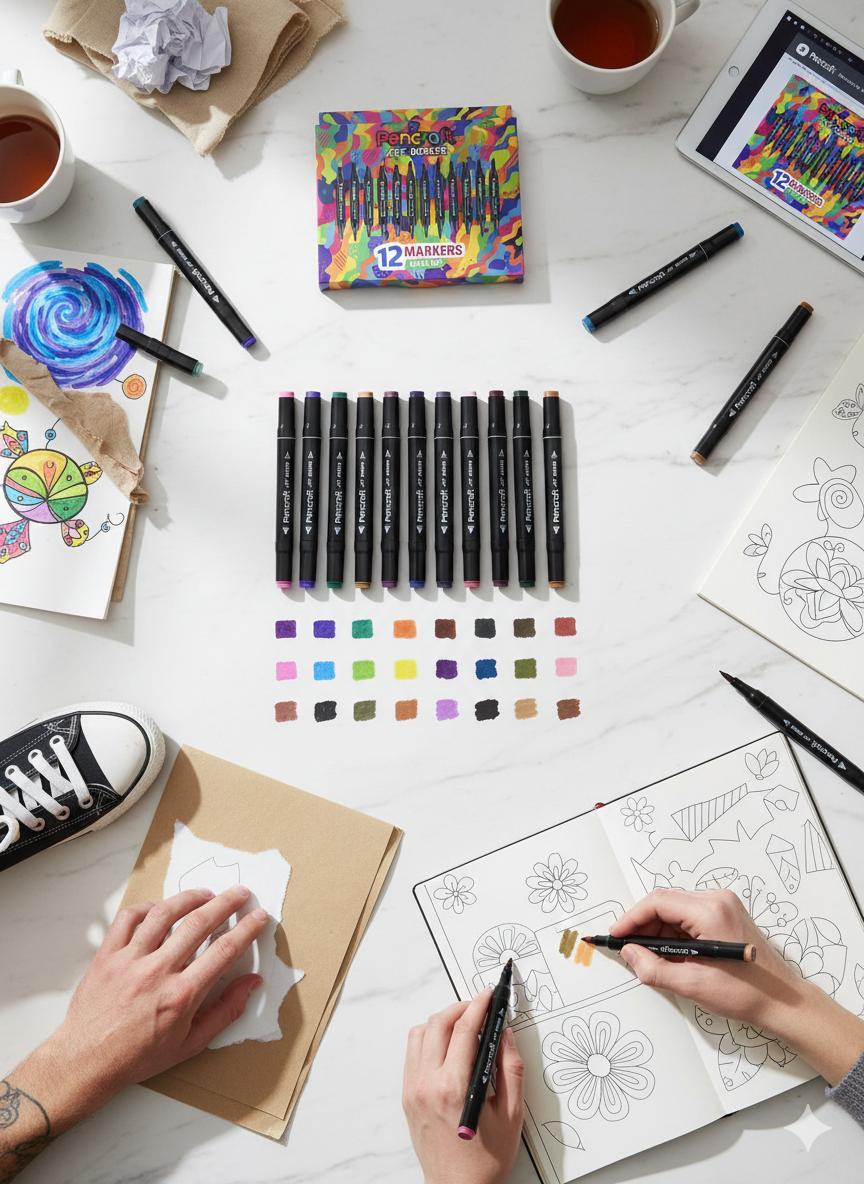 Pencraft Marker Boyama Kalemi 12 Li Set