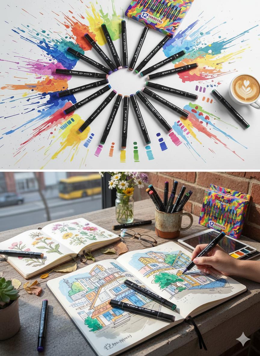 Pencraft Marker Boyama Kalemi 12 Li Set