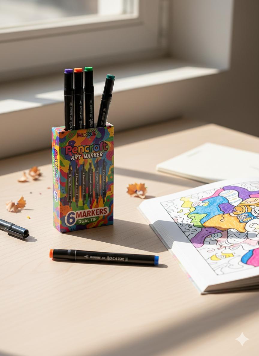 Pencraft Marker Boyama Kalemi 6 Lı Set