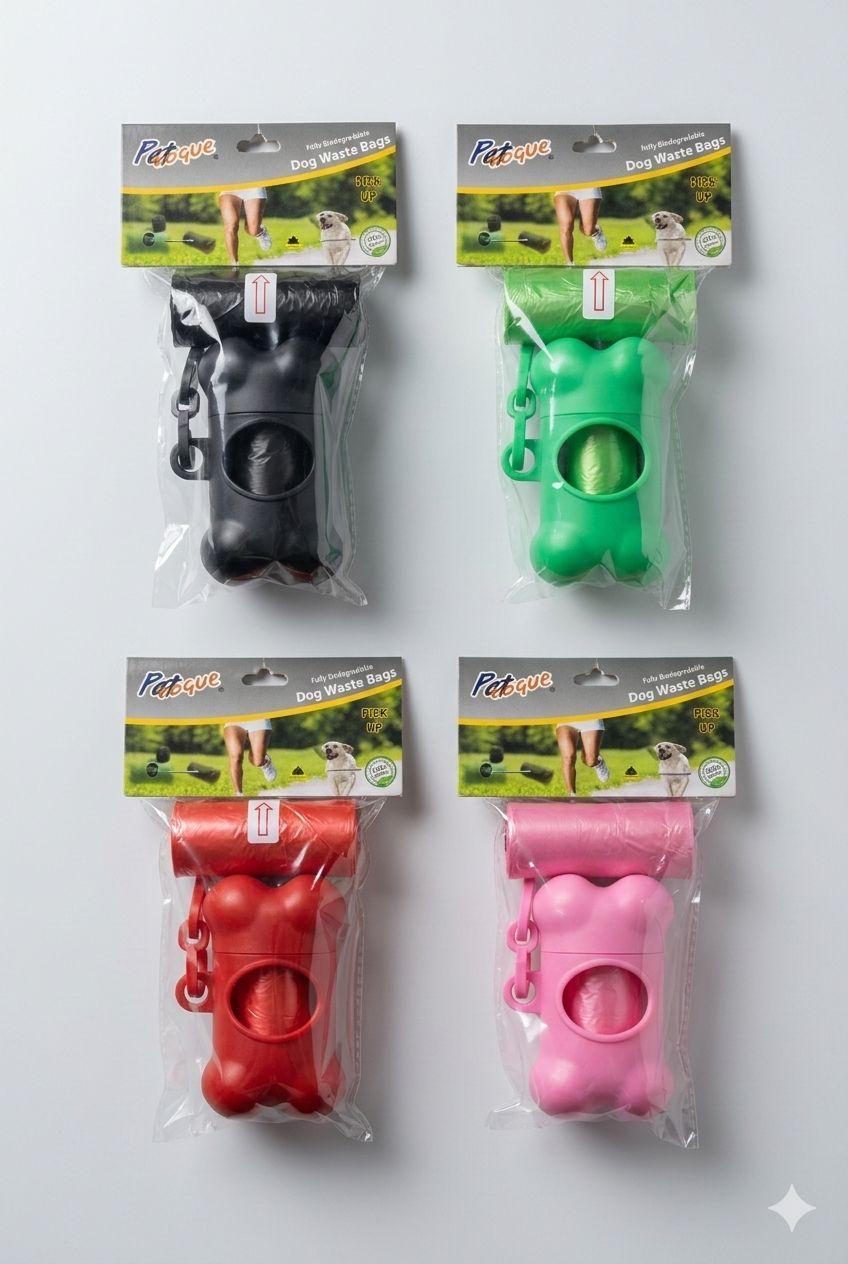 Plastik Kedi Köpek Dışkı Poşeti ve Boyunluk Kabı Set 