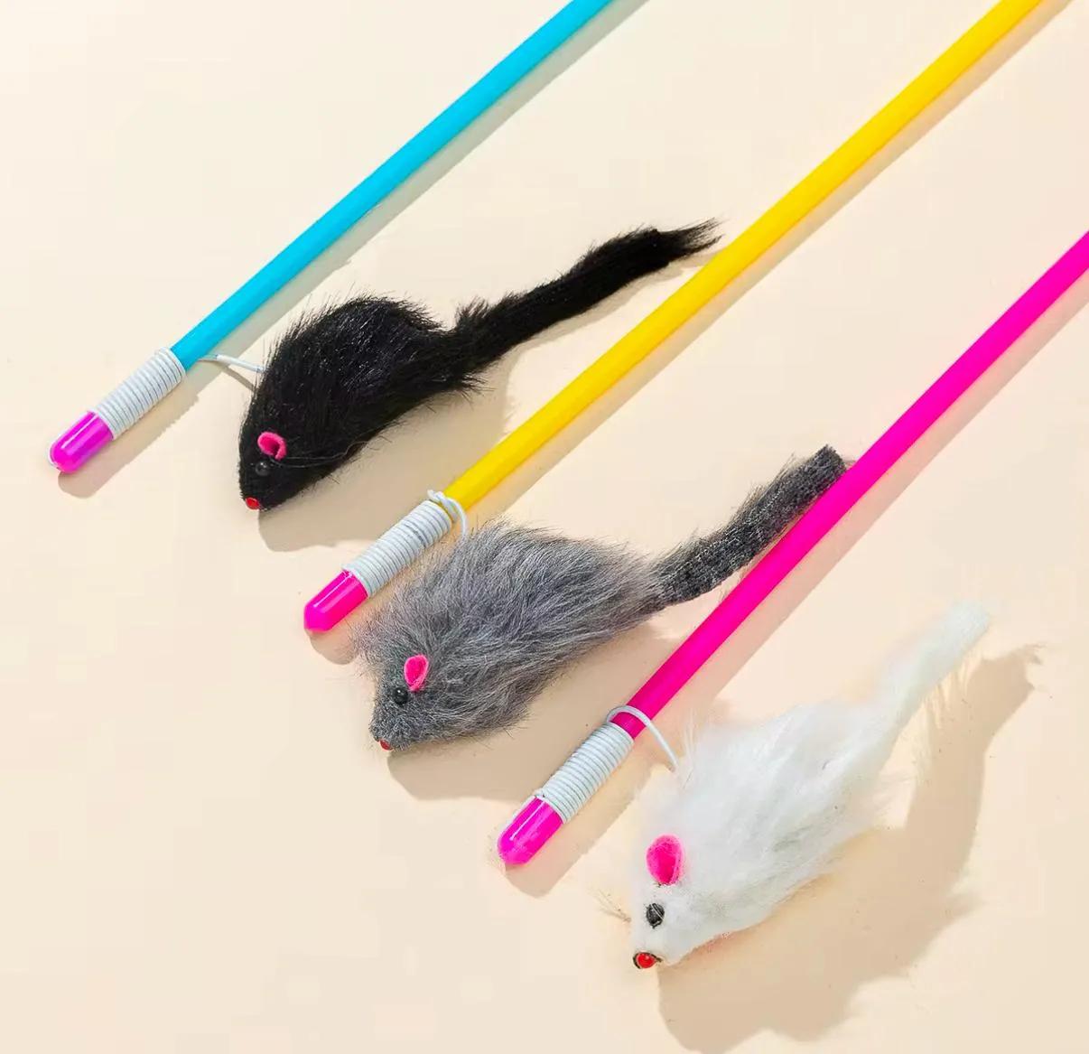 Plastik Kedi Oyun Oltası Fareli