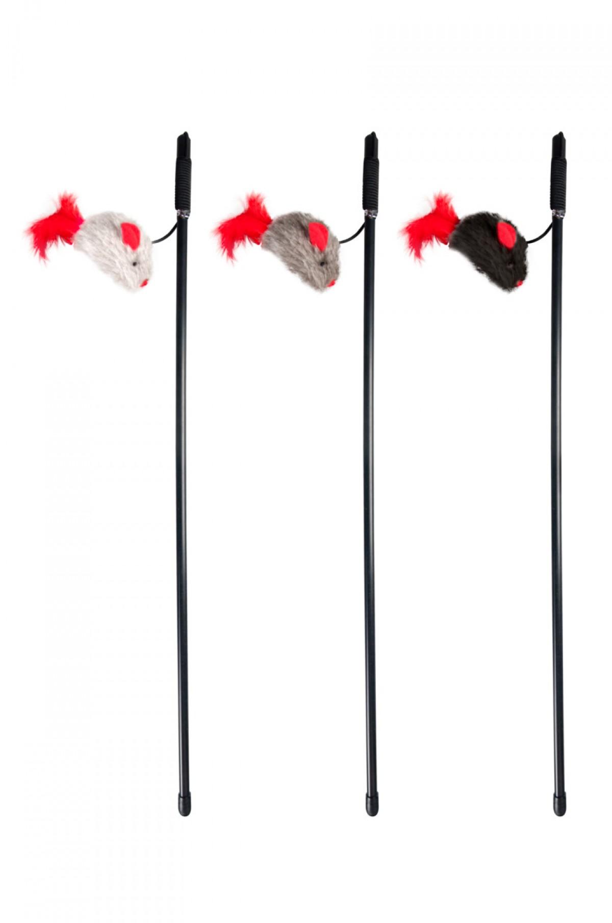 Plastik Kedi Oyun Oltası Sesli Fare *480