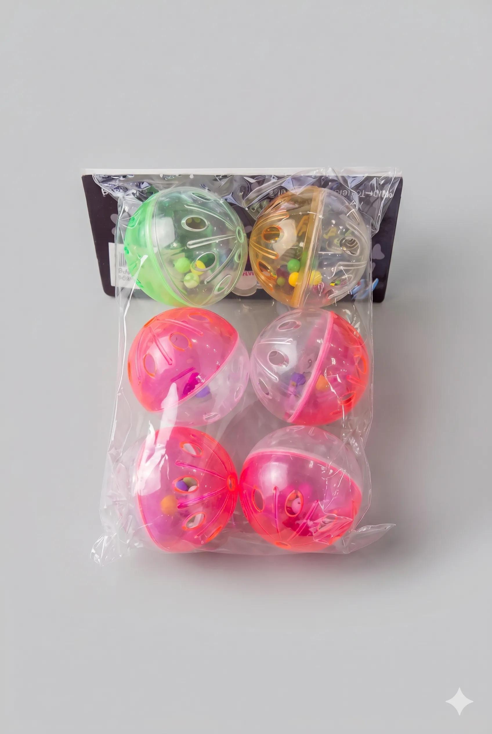 Plastik Kedi Oyun Topu 6 Lı Set