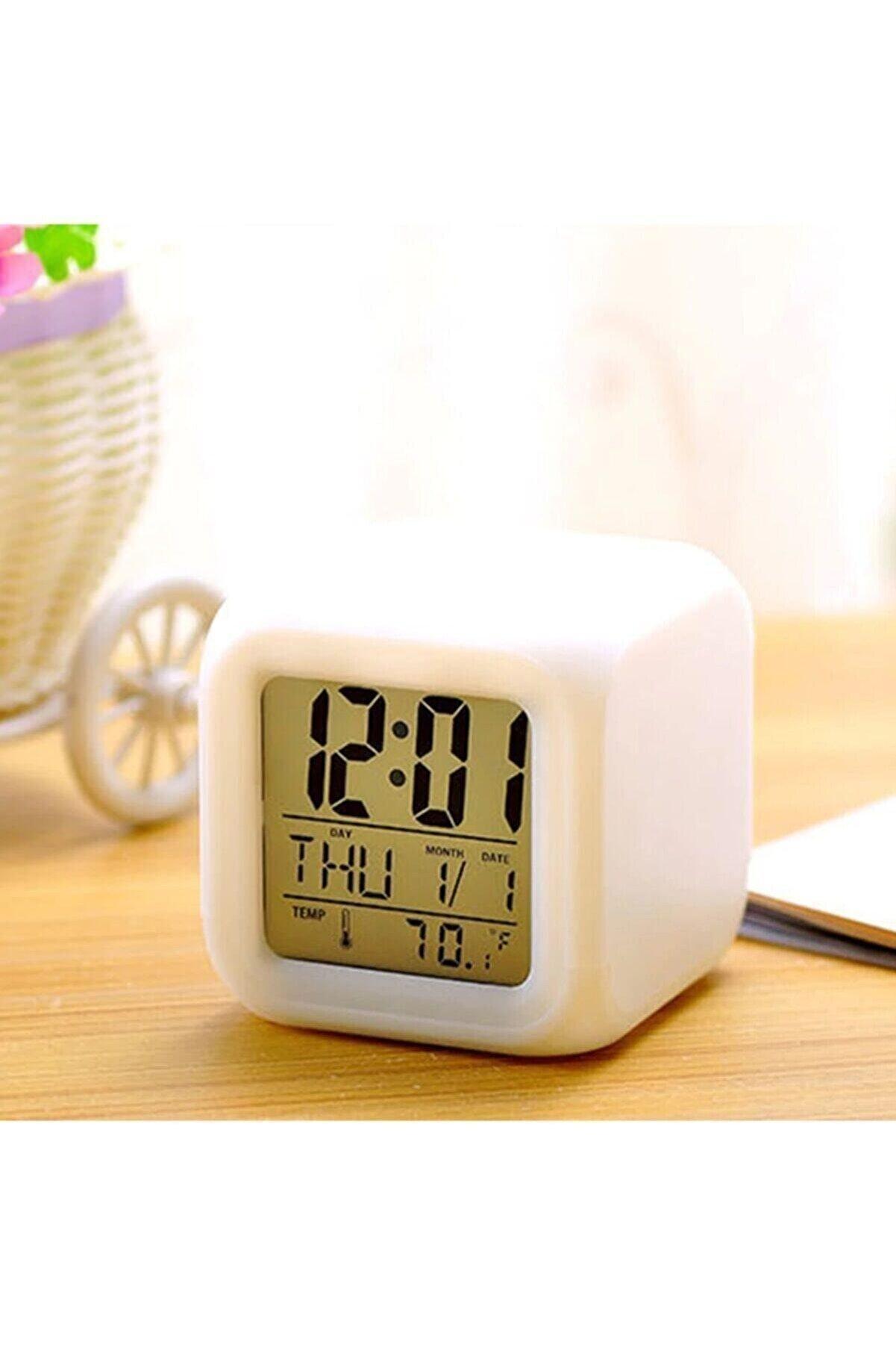 Renkli Kare Masa Üstü Çalar Saati