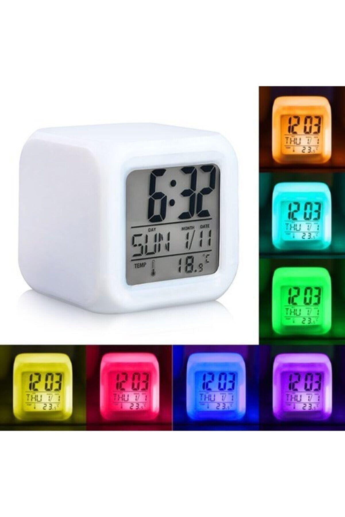 Renkli Kare Masa Üstü Çalar Saati