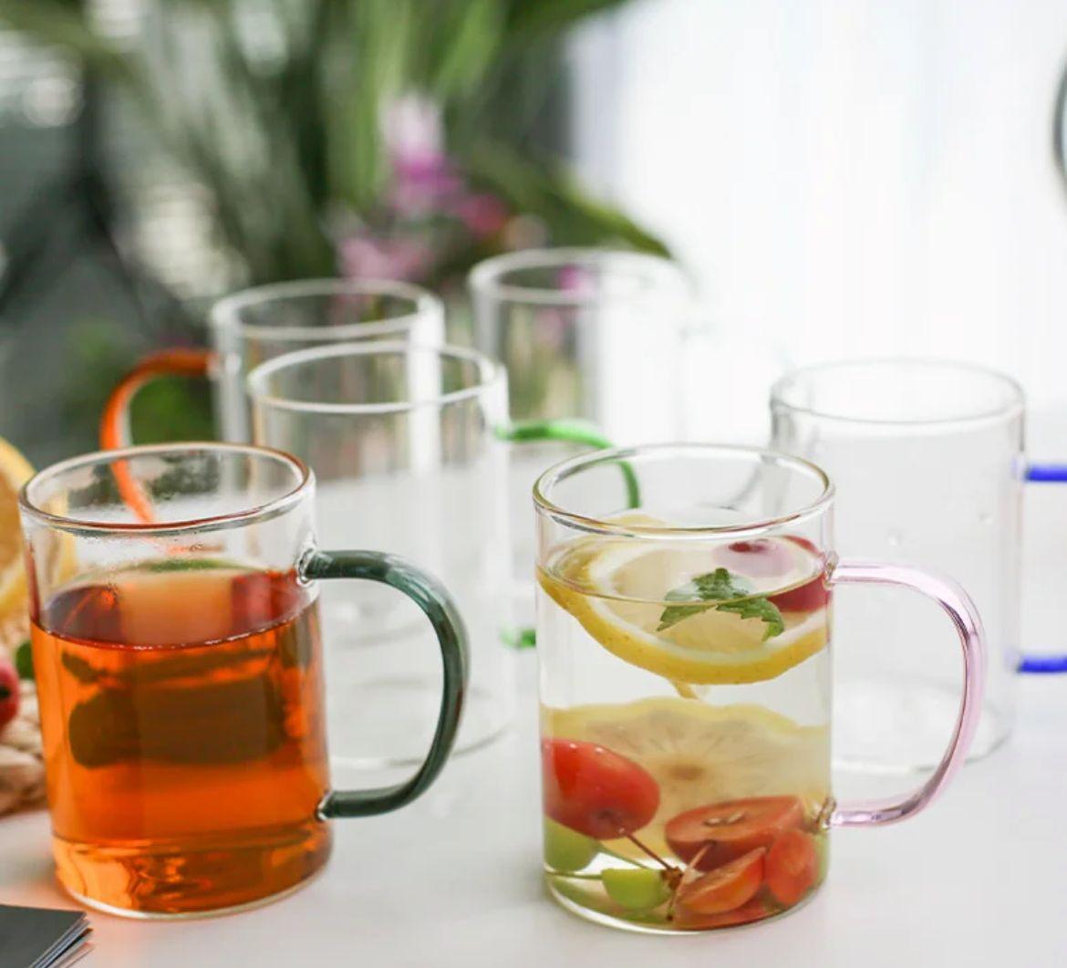 Renkli Kulplu Kahve & Çay Bardağı 6 Lı Set