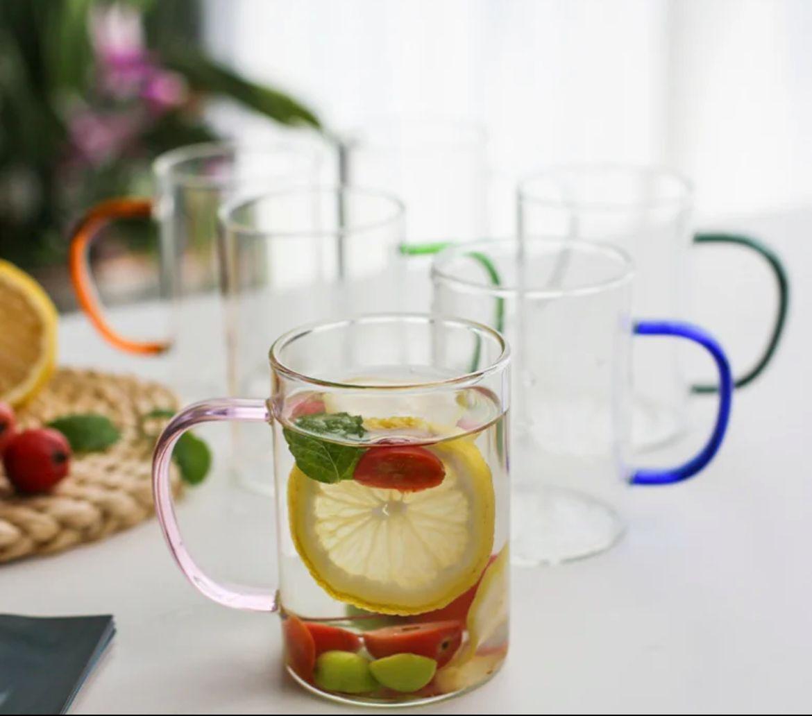 Renkli Kulplu Kahve & Çay Bardağı 6 Lı Set