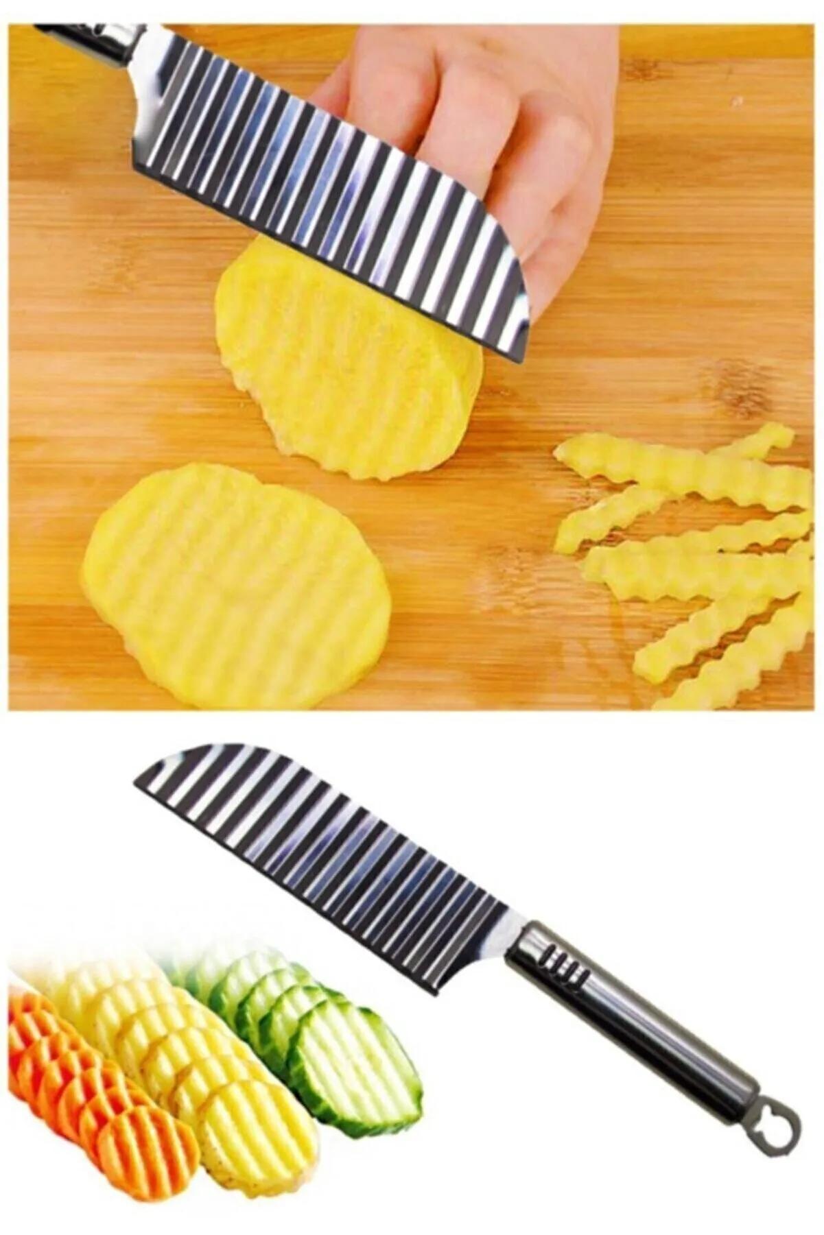 Şekilii Patates Dilimliyici Bıçak
